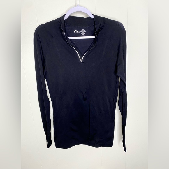 Zyia fog performance 1/4 quarter zip pullover top Black Large - Picture 2 of 7